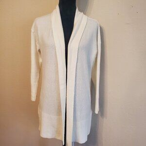 TAHARI Women's Ultra Lite Open Front Long Cardigan in Pearl Size XS/4.